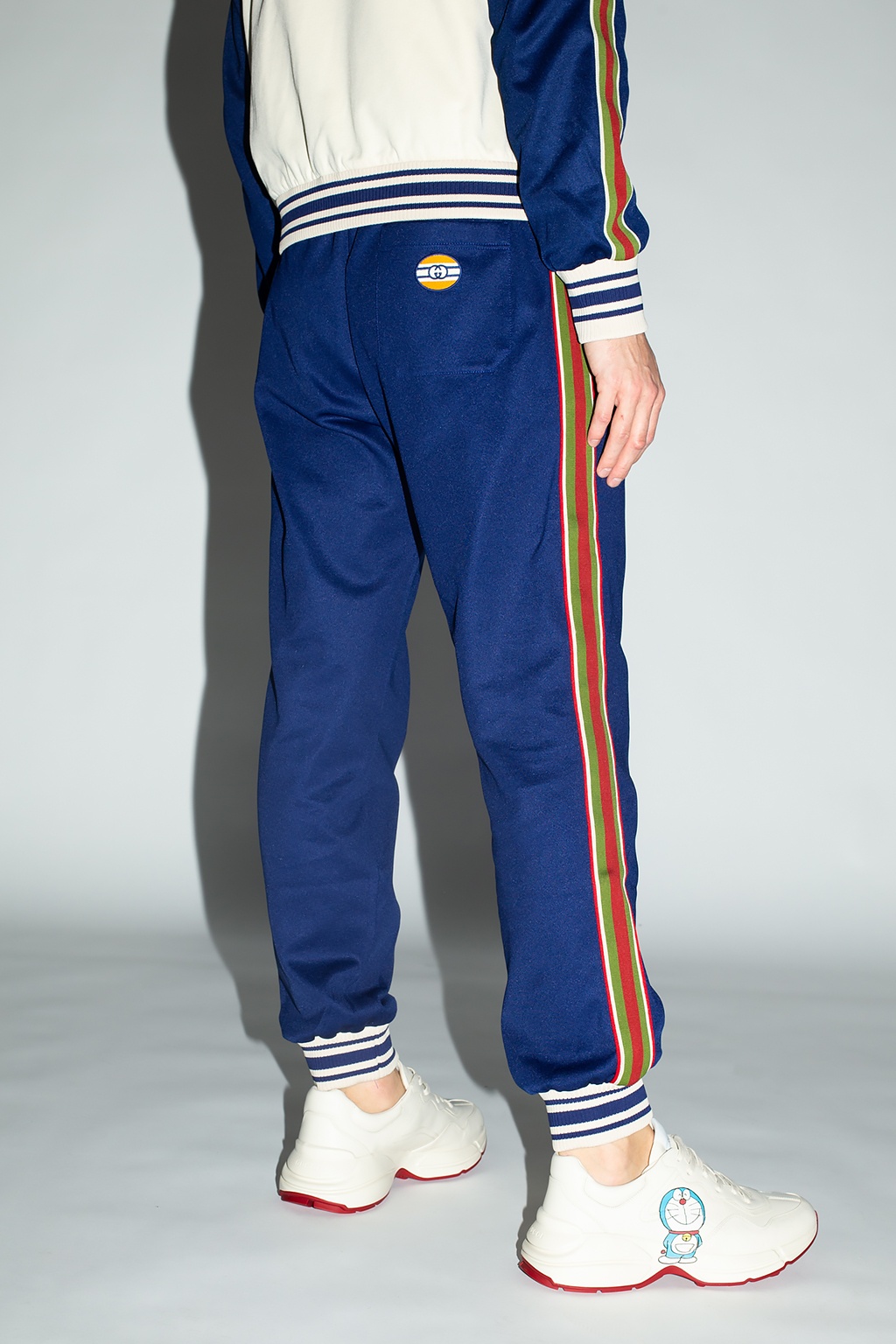 Gucci side cheap stripe track pants